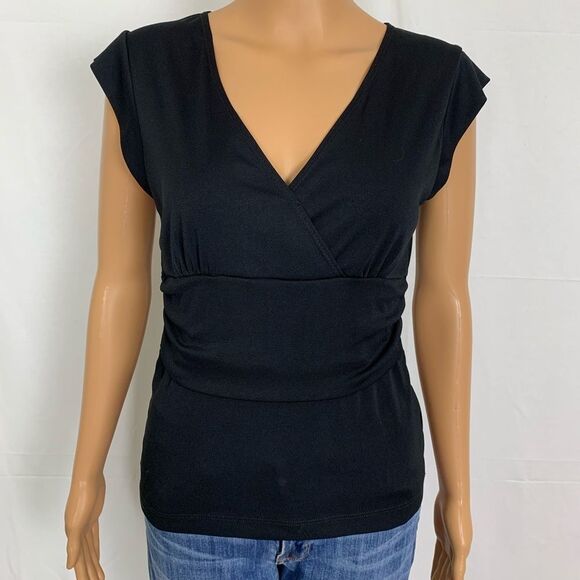 BCBGMaxAzria Faux Wrap Crossover Blouse Top Shirt - Picture 1 of 7